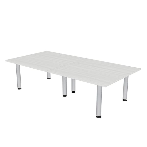 45 in W, 96 in L, 29 in H, Engineered Wood Top, White